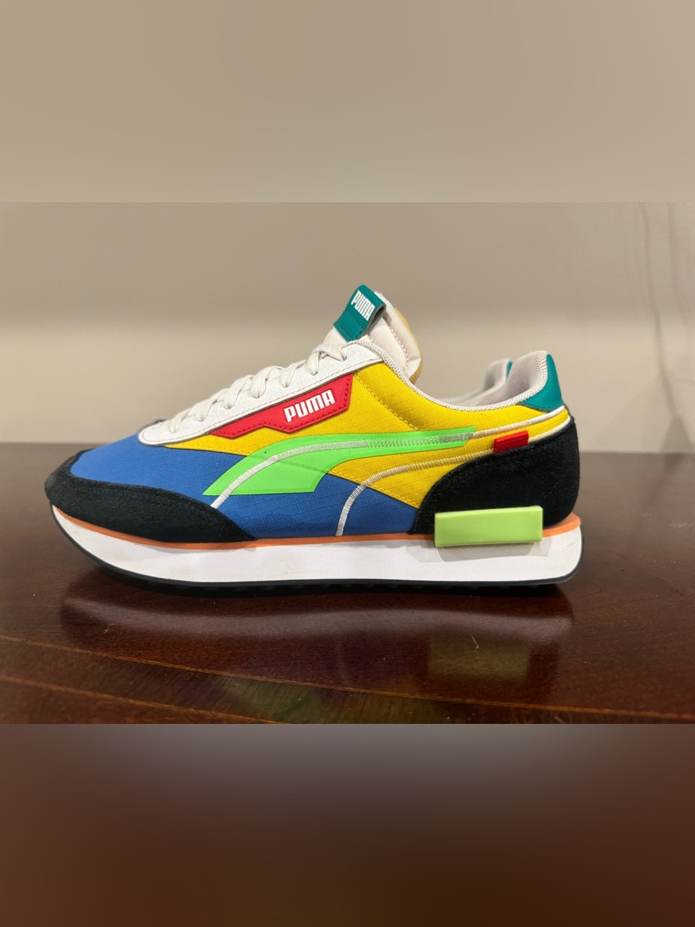 Puma Future Rider Twofold SD Pop  "Palace Blue / Elektro Green / Maize" Size 9.5